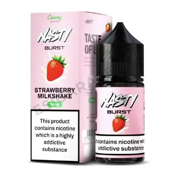 Nasty Burst Strawberry Milkshake Salt Likit 30ml – Çilekli Milkshake 
