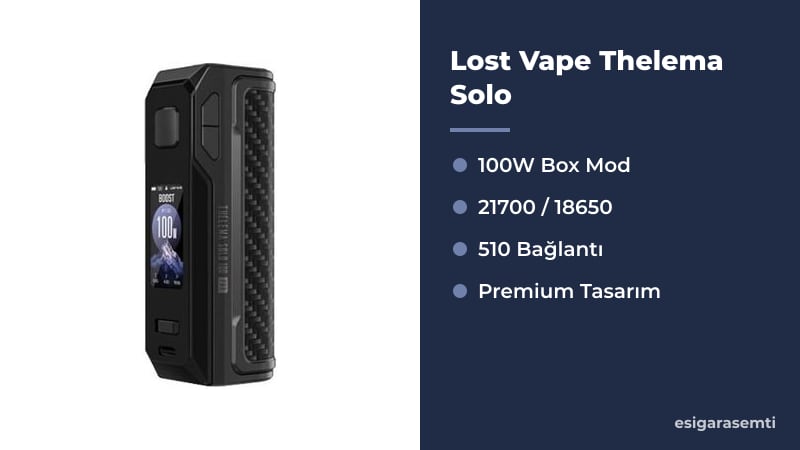 Lost Vape Thelema Solo özellikleri