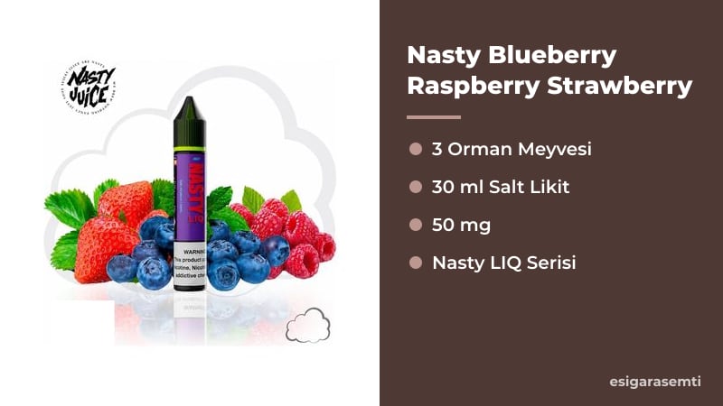 Nasty Blueberry Raspberry Strawberry özellikleri