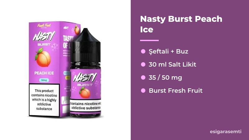 Nasty Burst Peach Ice özellikleri