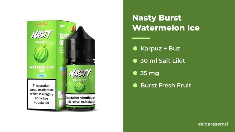 Nasty Burst Watermelon Ice özellikleri