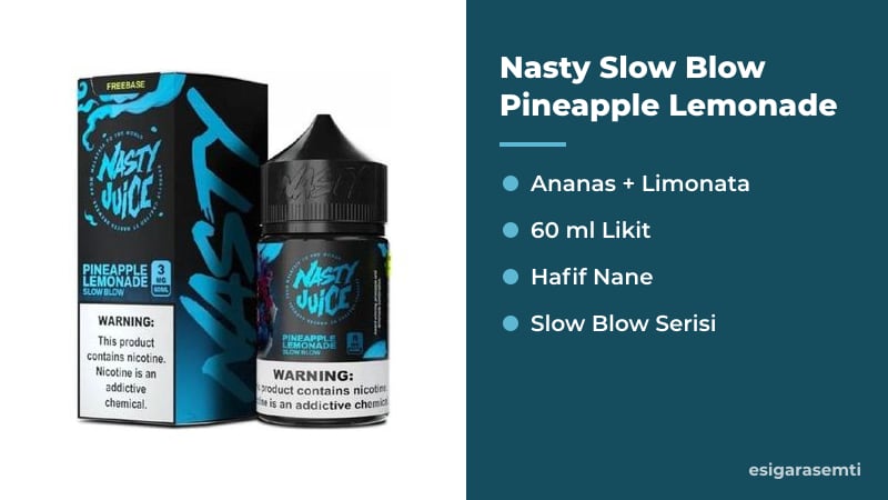 Nasty Slow Blow Pineapple Lemonade özellikleri