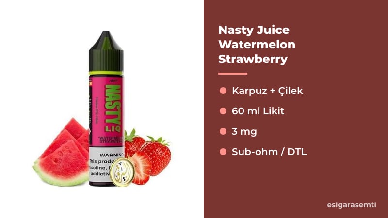 Nasty Juice Watermelon Strawberry özellikleri