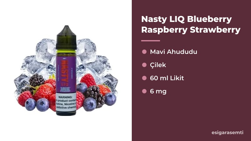 Nasty LIQ Blueberry Raspberry Strawberry özellikleri