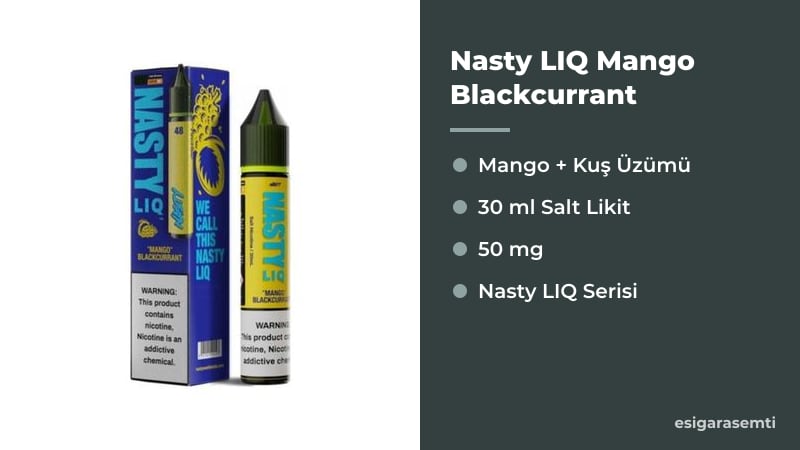 Nasty LIQ Mango Blackcurrant özellikleri