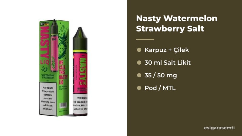 Nasty Watermelon Strawberry Salt özellikleri
