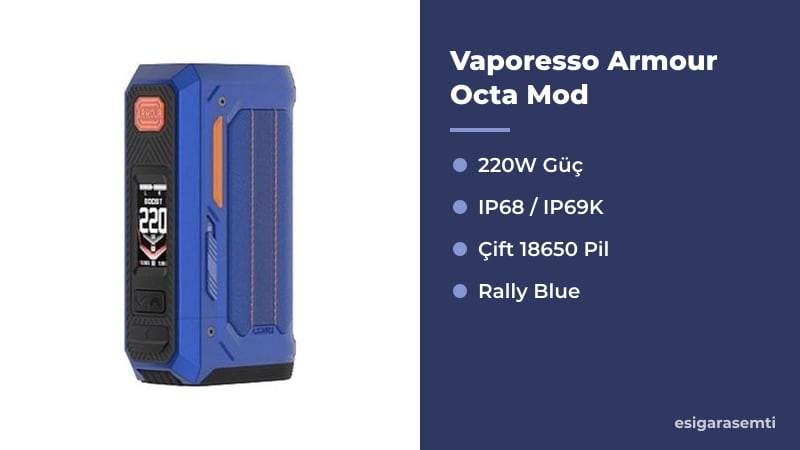 Vaporesso Armour Octa Mod özellikleri