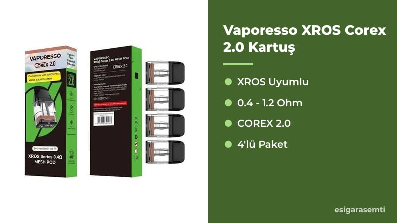 Vaporesso XROS Corex 2.0 Kartuş özellikleri