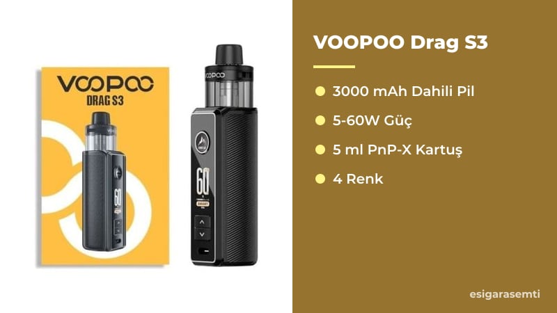 VOOPOO Drag S3 özellikleri